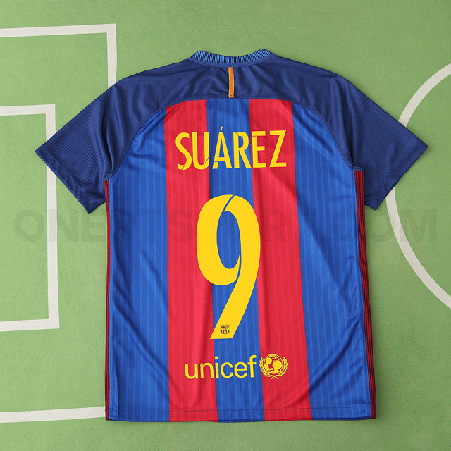Camisola principal Barcelona 2016/2017 - Suárez 9 - Versão adepto