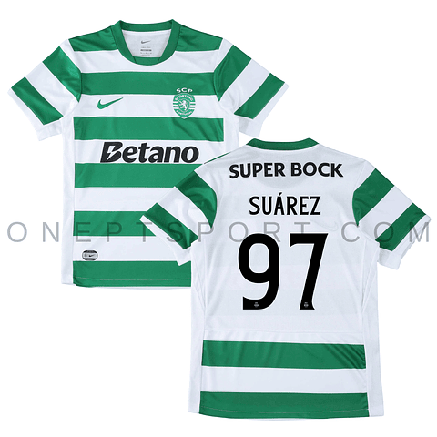 Camisola principal Sporting CP 25/26 - Suárez 97 - Versão adepto