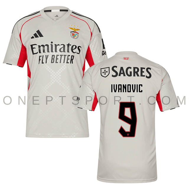 3ª Camisola SL Benfica 25/26 - Ivanovic 9 - Versão adepto