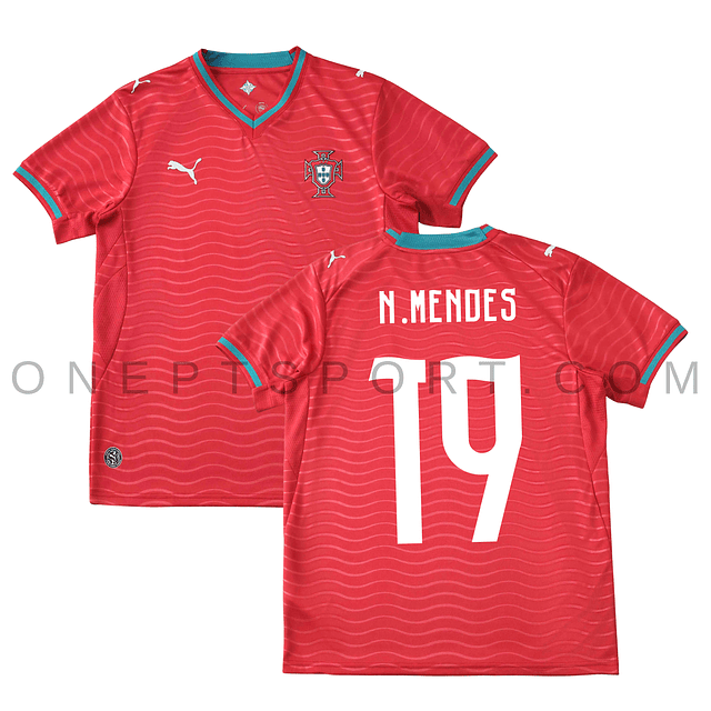 Camisola Principal Portugal Mundial 2026 - N.Mendes 19