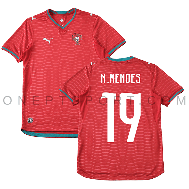 Camisola Principal Portugal Mundial 2026 - N.Mendes 19