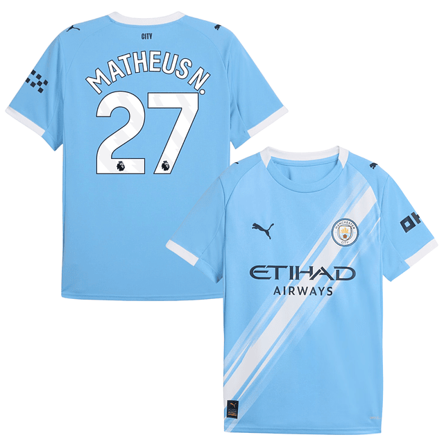 Criança - Camisola principal Man City 25/26 - Matheus N. 27