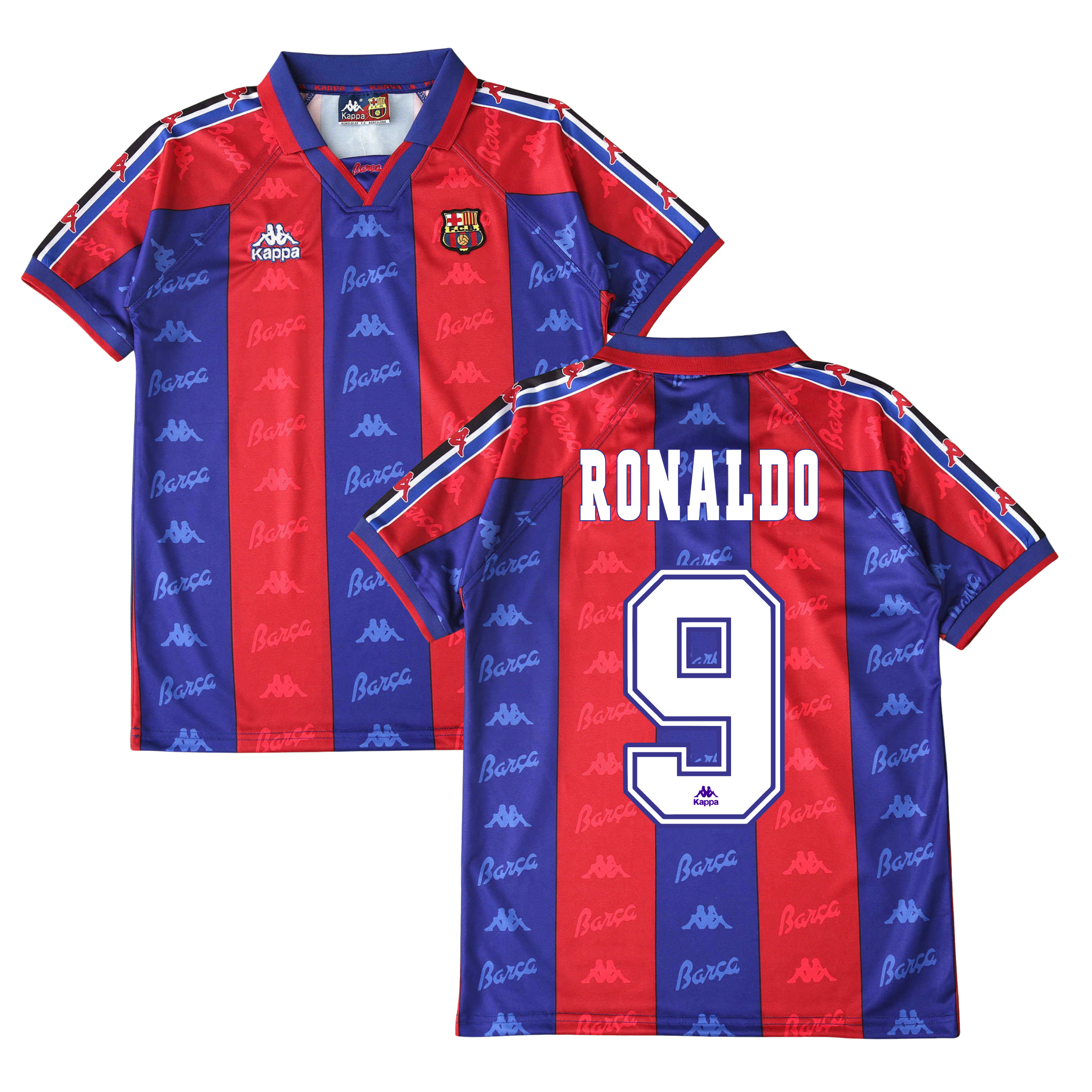 Camisola principal Barcelona 1996/1997 - Ronaldo 9 - Versão adepto 1