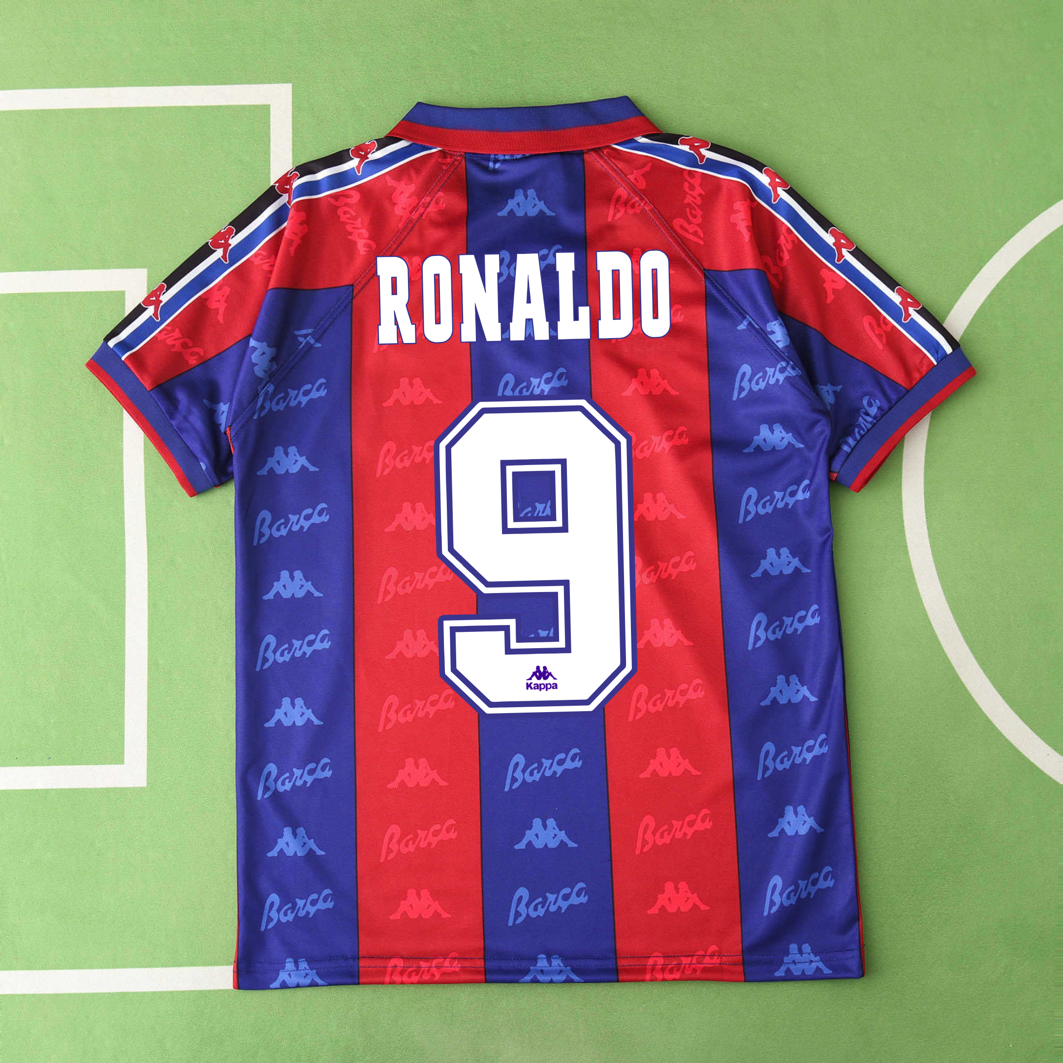 Camisola principal Barcelona 1996/1997 - Ronaldo 9 - Versão adepto 3