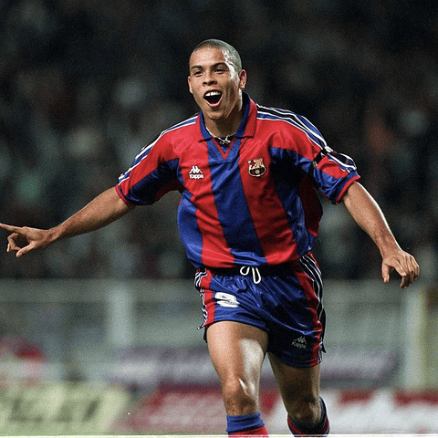 Camisola principal Barcelona 1996/1997 - Ronaldo 9 - Versão adepto