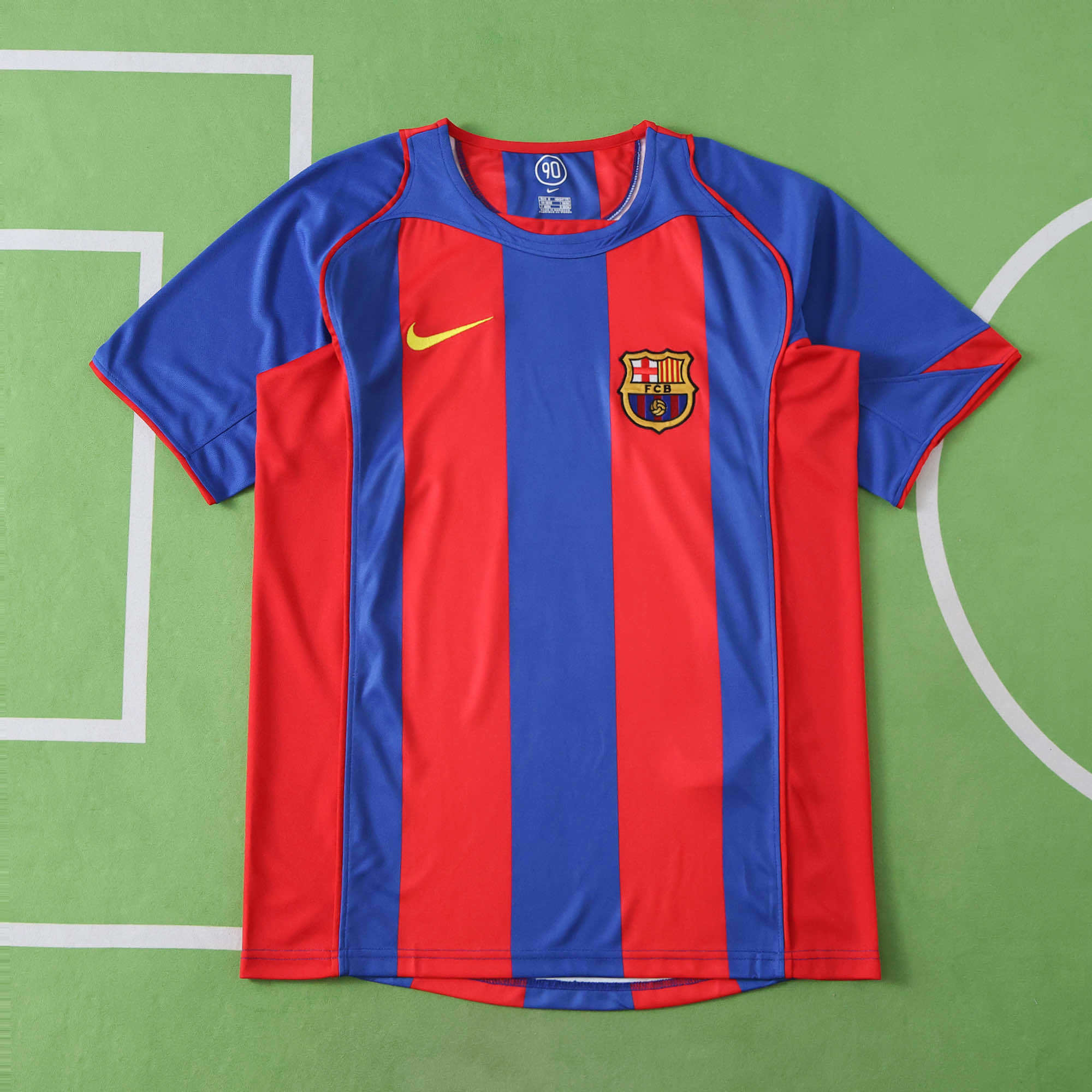 Camisola Principal Barcelona 2004-2005 - Ronaldinho 10 - Versão adepto 4