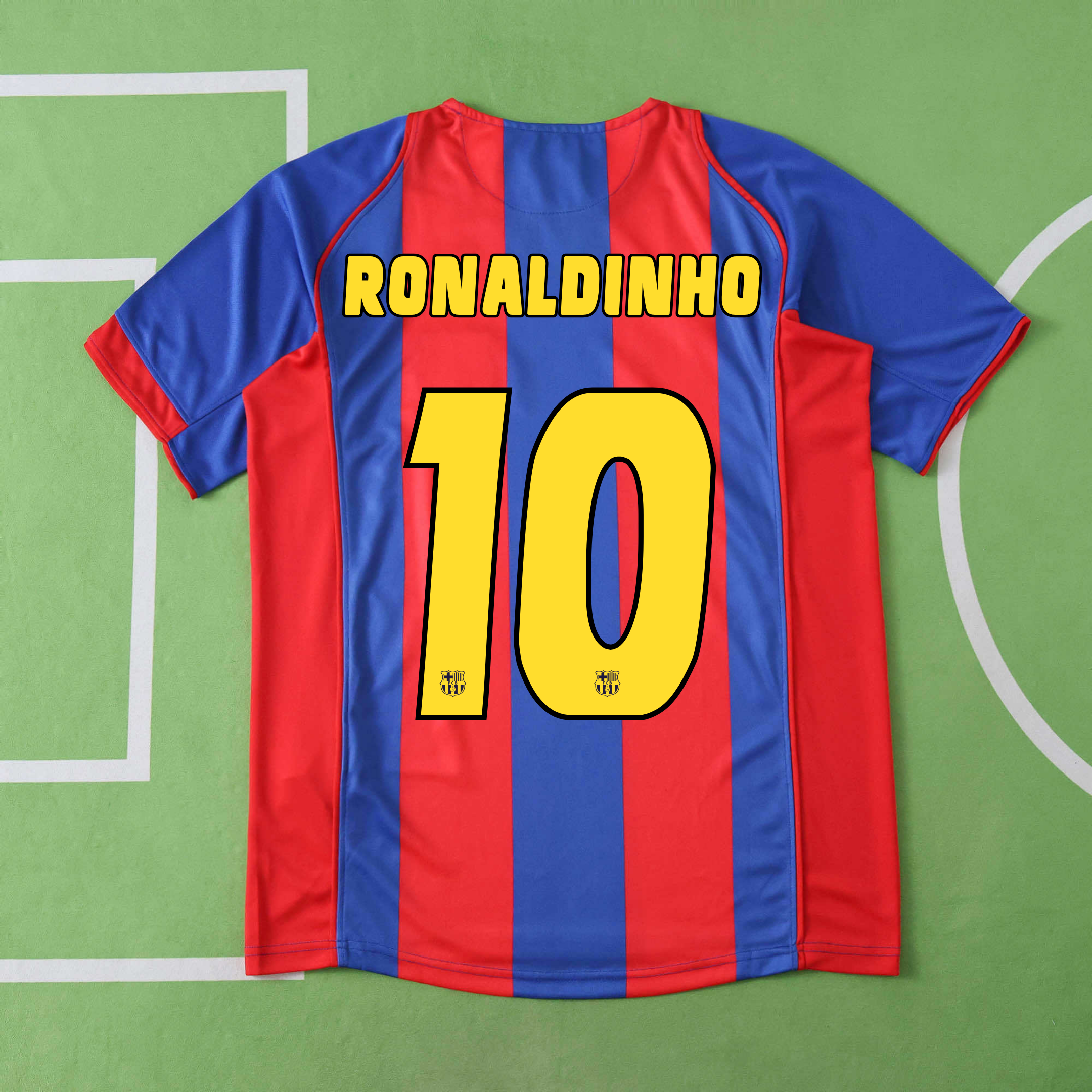 Camisola Principal Barcelona 2004-2005 - Ronaldinho 10 - Versão adepto 3