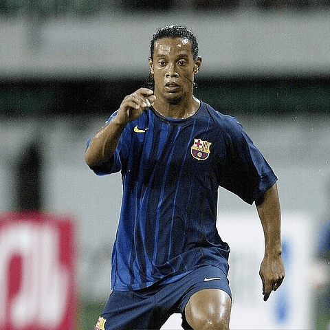 Camisola alternativa Barcelona 2004-2005 - Ronaldinho 10 - Versão adepto
