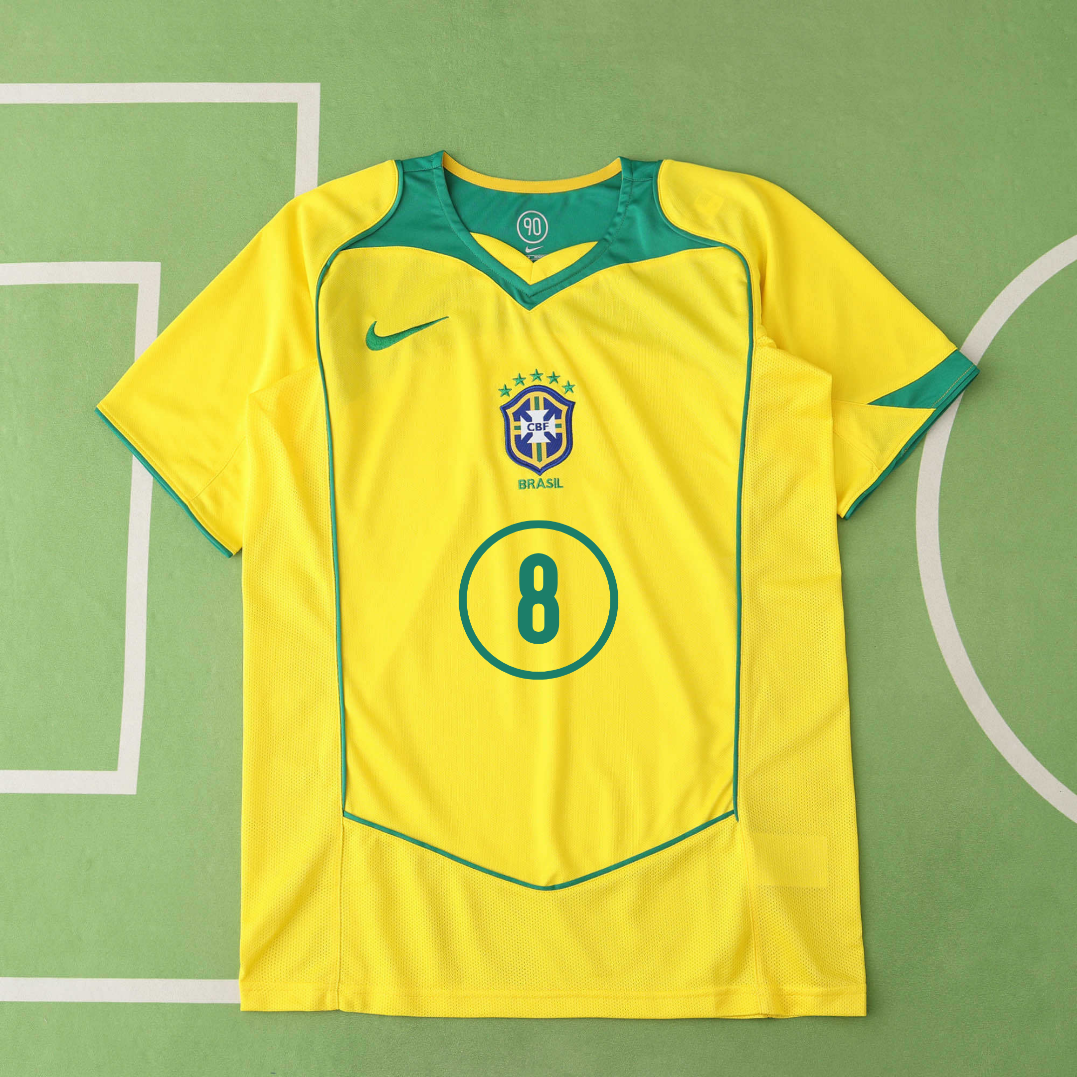 Camisola principal Brasil 2004 - Kaká 8 - Versão adepto 4