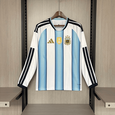 Camisola Principal Argentina Mundial 2026 Manga comprida - Versão adepto