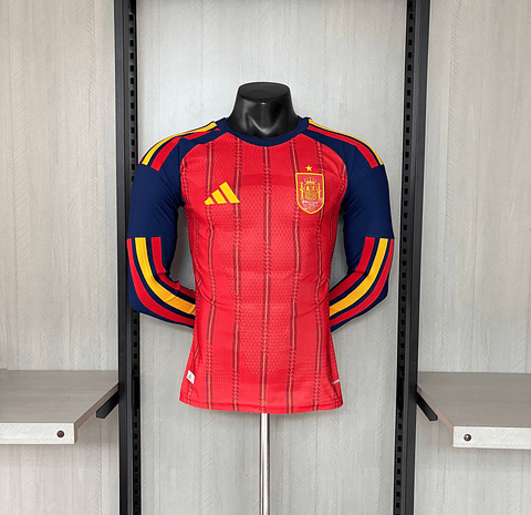Camisola principal Espanha Mundial 2026 Manga comprida - Versão jogador