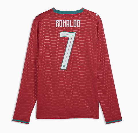 Camisola principal Portugal Mundial 2026 - Ronaldo 7 - Manga comprida