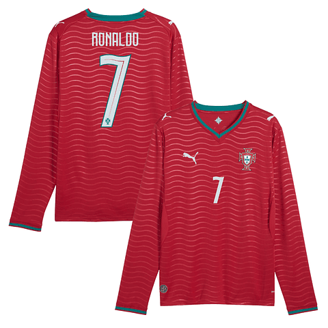 Camisola principal Portugal Mundial 2026 - Ronaldo 7 - Manga comprida