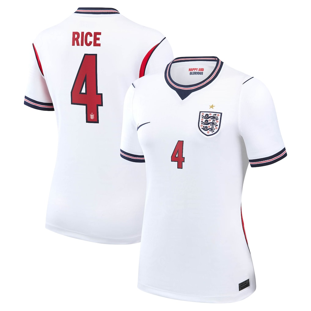 Camisola Principal Inglaterra Mundial 2026 - Rice 4 - Versão feminina 1