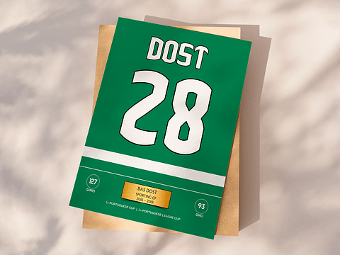Poster Bas Dost Sporting CP - Stats & Trophies