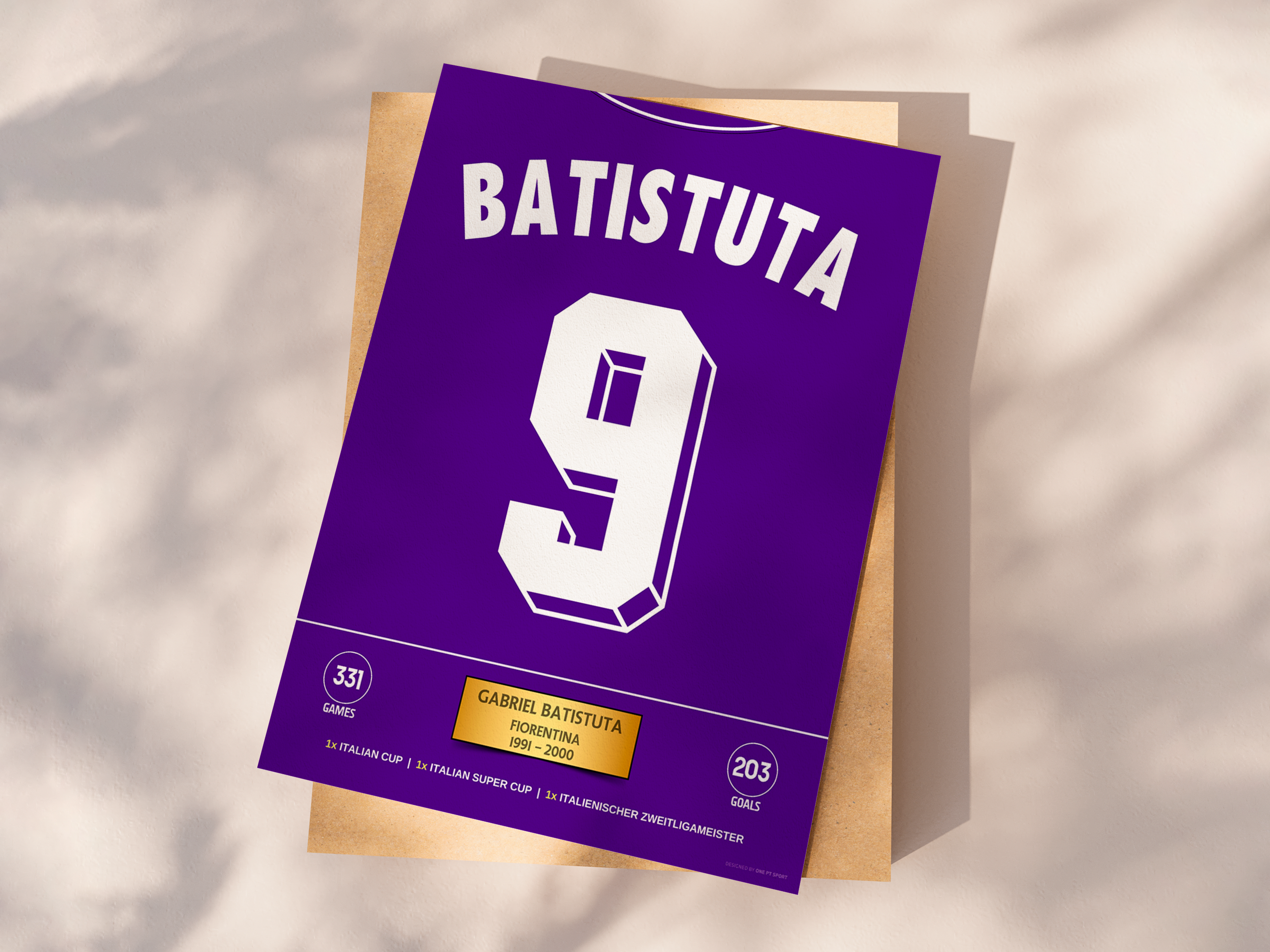 Poster Batistuta Fiorentina - Stats & Trophies 1