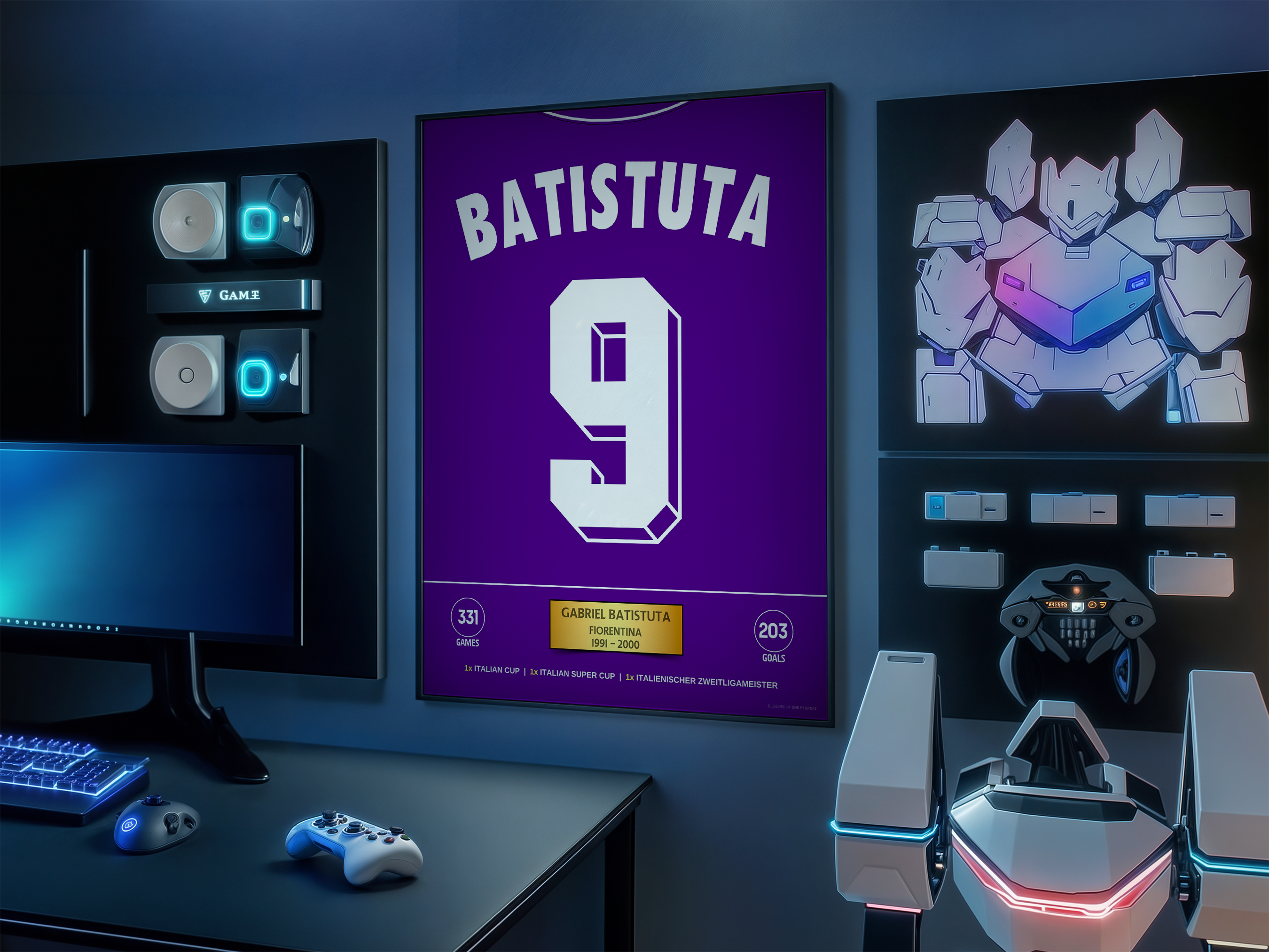 Poster Batistuta Fiorentina - Stats & Trophies 5