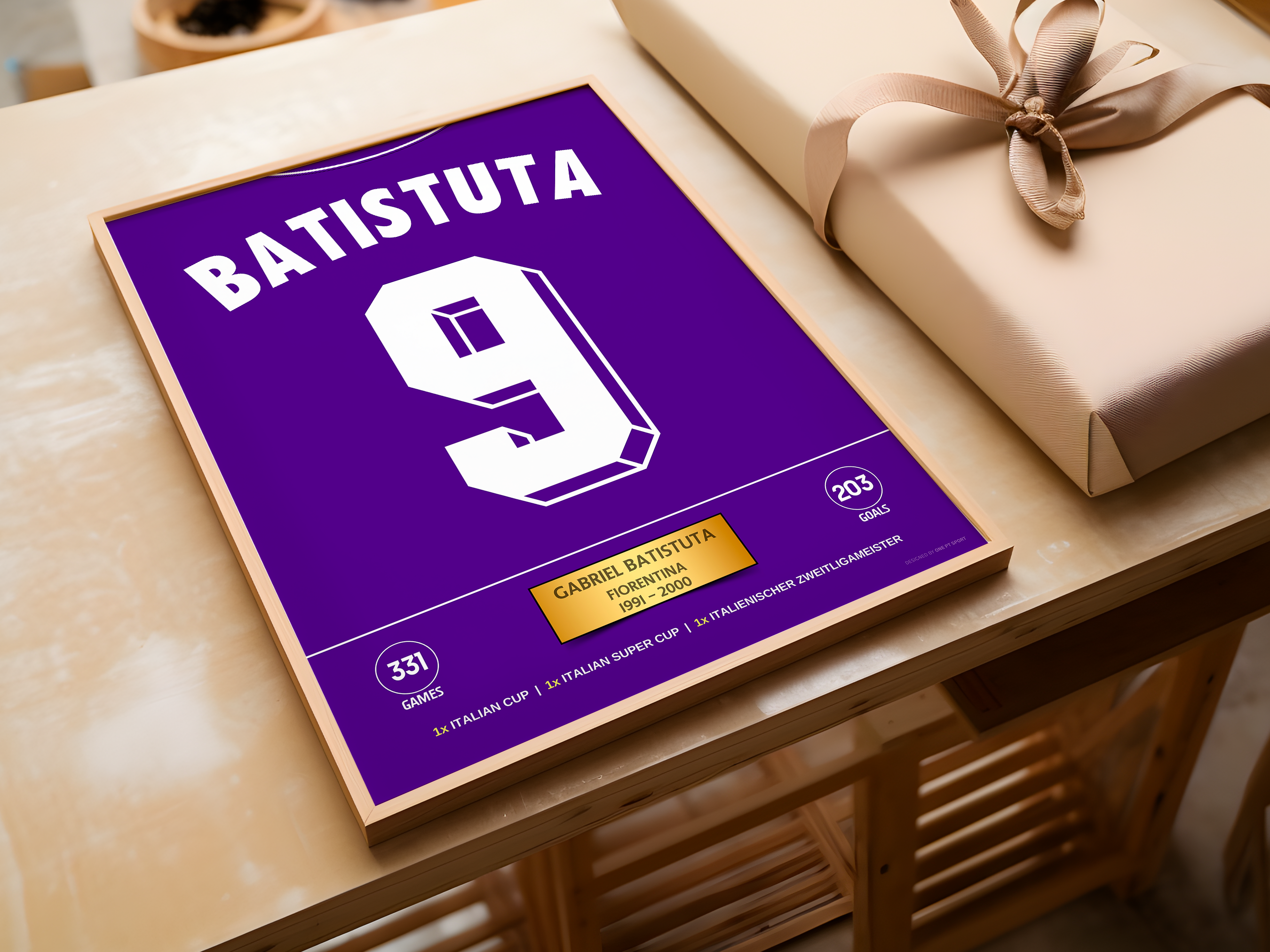 Poster Batistuta Fiorentina - Stats & Trophies 2