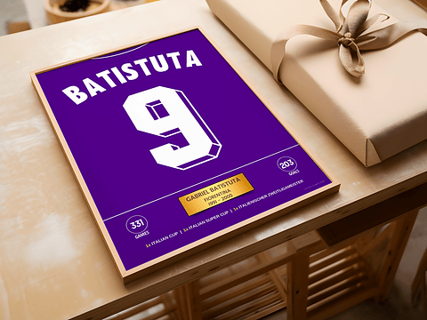 Poster Batistuta Fiorentina - Stats & Trophies