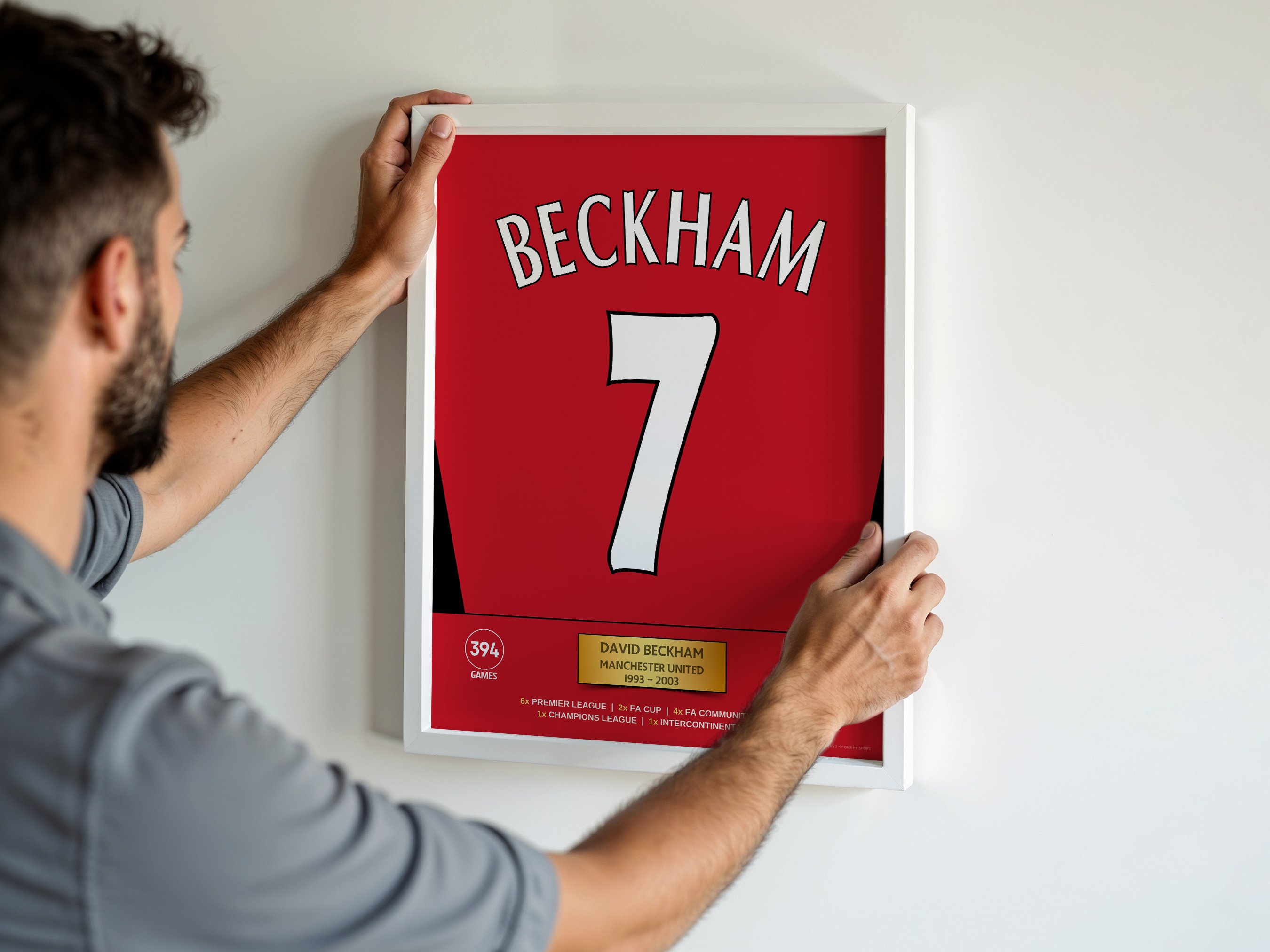 Poster David Beckham Manchester United - Stats & Trophies 3
