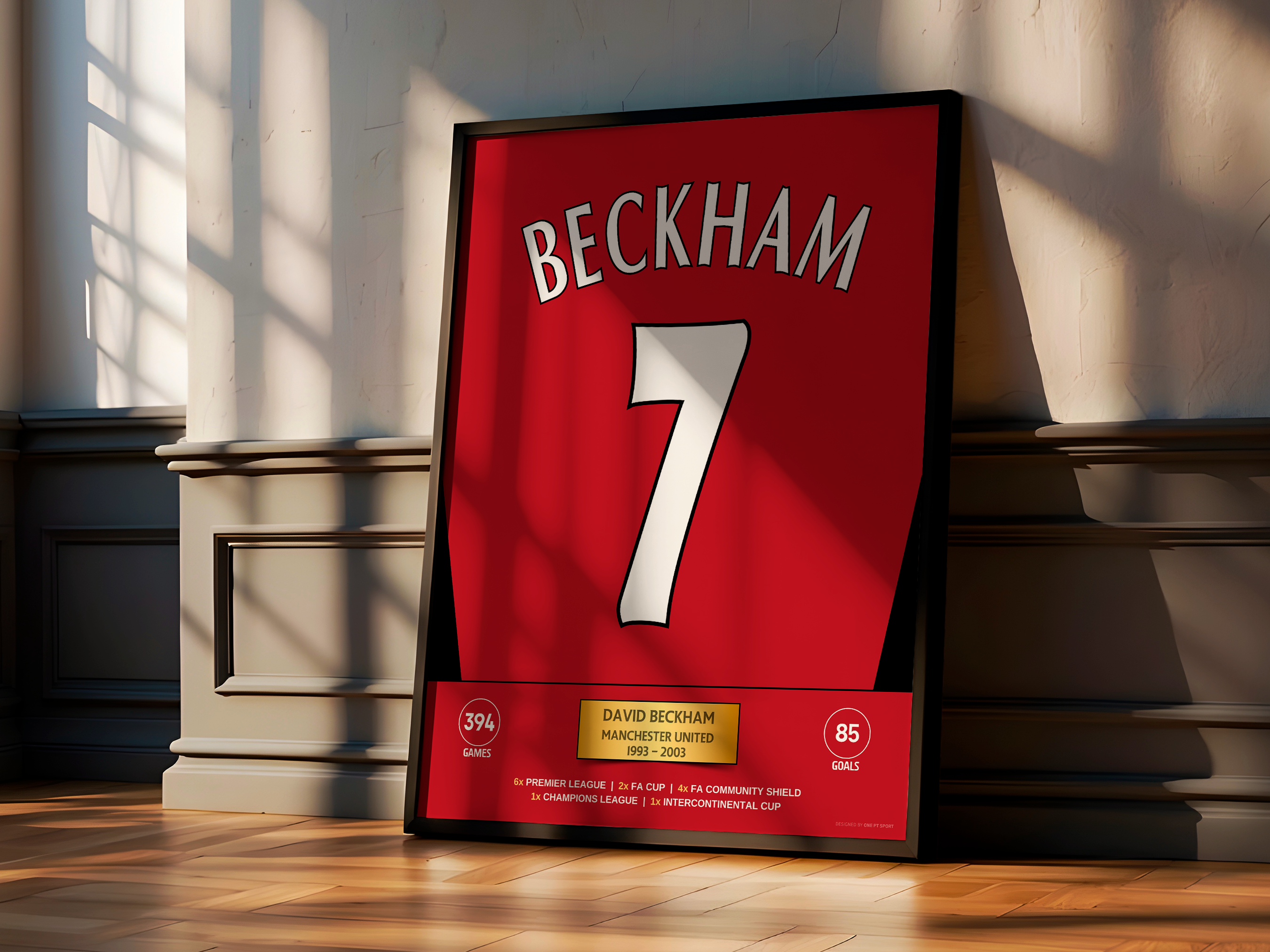 Poster David Beckham Manchester United - Stats & Trophies 6