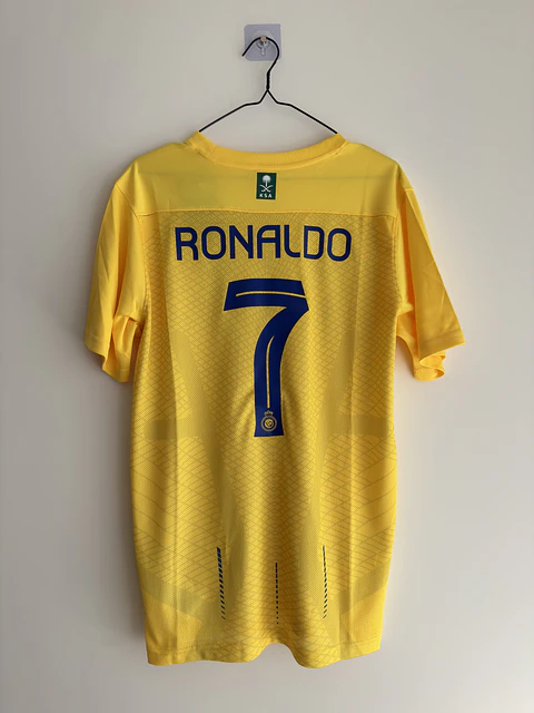 Camisola AL Nassr 2023/2024 - Ronaldo 7 - Versão adepto - Tamanho XL