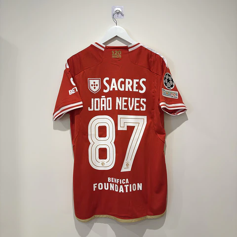 Camisola principal SL Benfica 2023/2024 - João Neves 87 - Versão adepto - Tamanho M