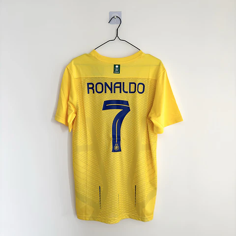 Camisola principal AL Nassr 2023/2024 - Ronaldo 7 - Versão adepto - Tamanho XL
