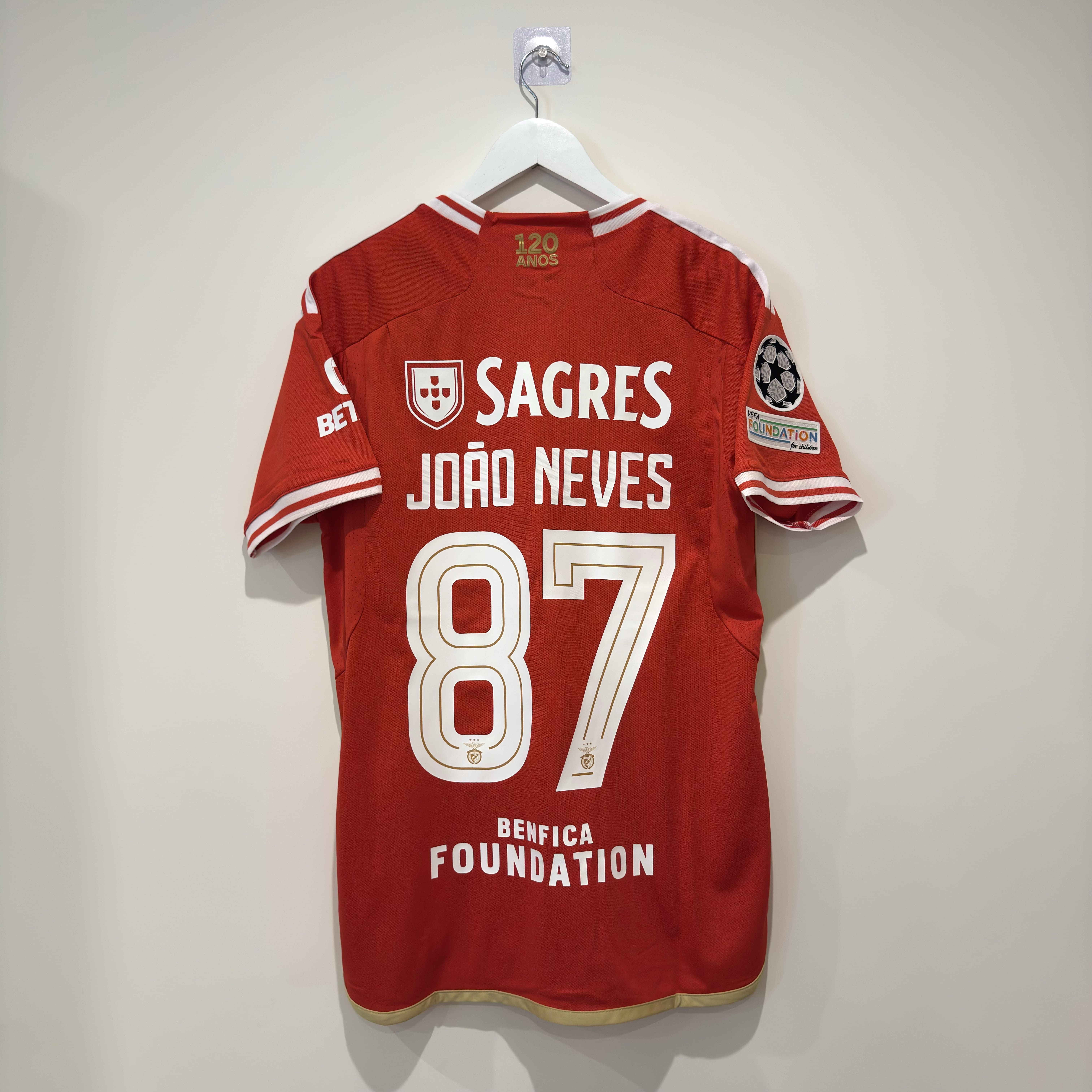 Camisola principal SL Benfica 2023/2024 - João Neves 87 - Versão adepto - Tamanho M 1