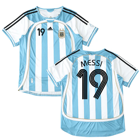 Camisola principal Argentina Mundial 2006 - Messi 19 - Versão adepto