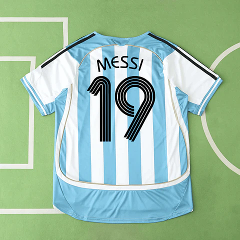 Camisola principal Argentina Mundial 2006 - Messi 19 - Versão adepto