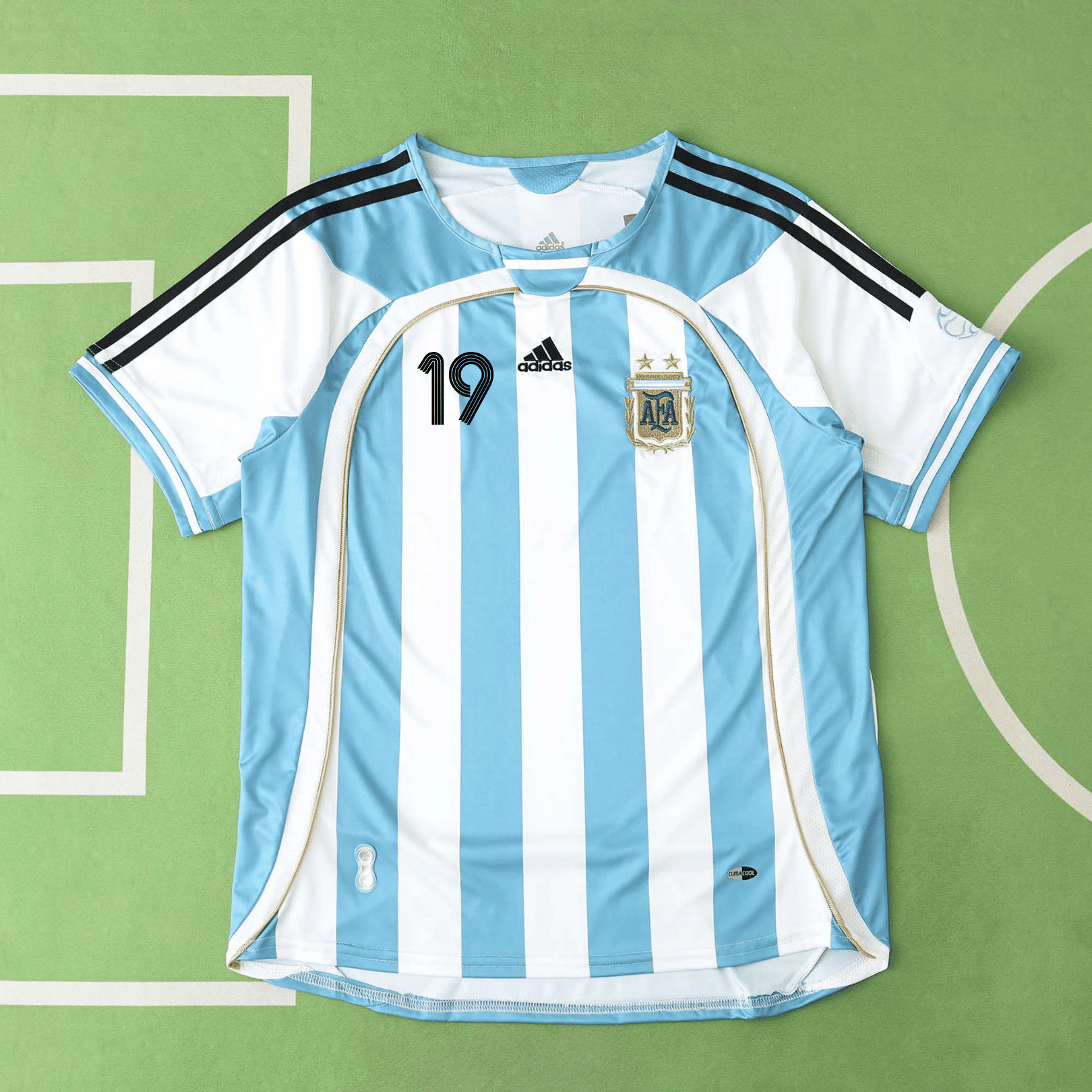 Camisola principal Argentina Mundial 2006 - Messi 19 - Versão adepto 3