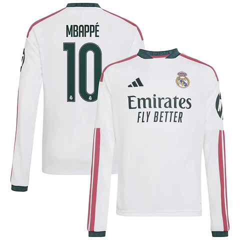 Camisola Principal Real Madrid 26/27 - Mbappé 10 - Manga comprida