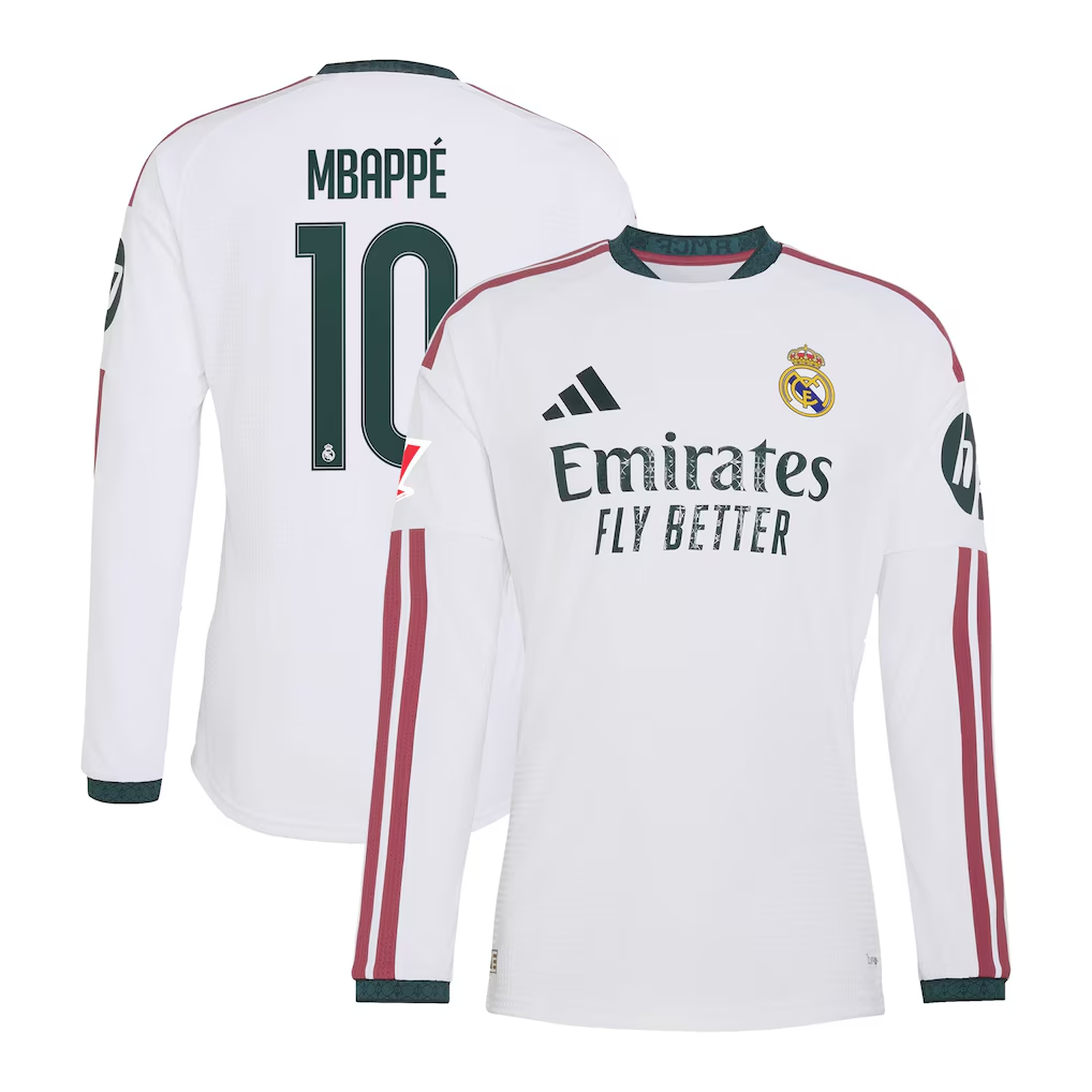 Camisola Principal Real Madrid 26/27 - Mbappé 10 - Manga comprida 5