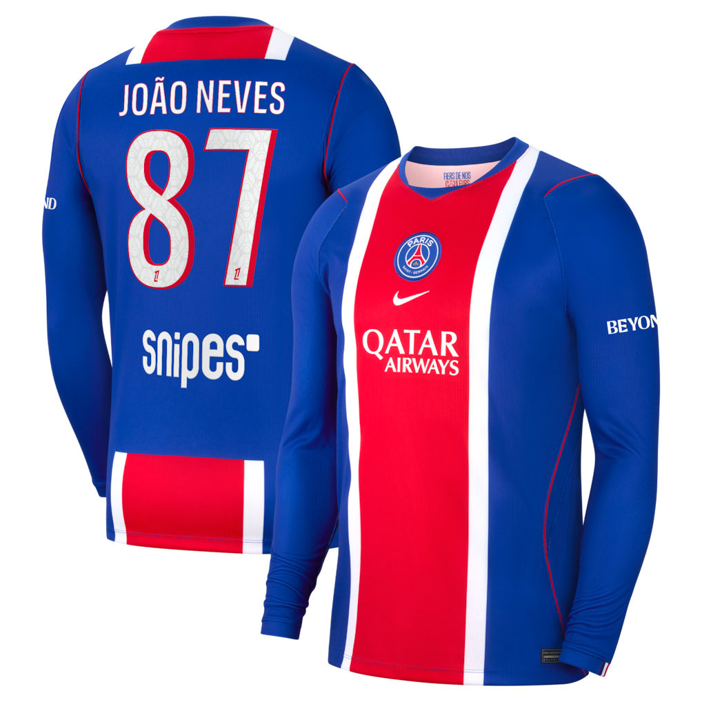 Camisola principal PSG 26/27 - João Neves 87 - Manga comprida 1