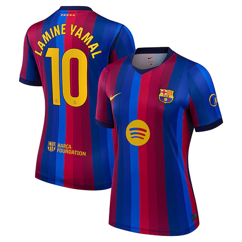 Camisola Principal Barcelona 26/27 - Lamine Yamal 10 - Versão feminina