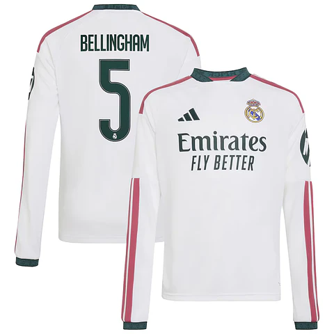 Camisola Principal Real Madrid 26/27 - Bellingham 5 - Manga comprida