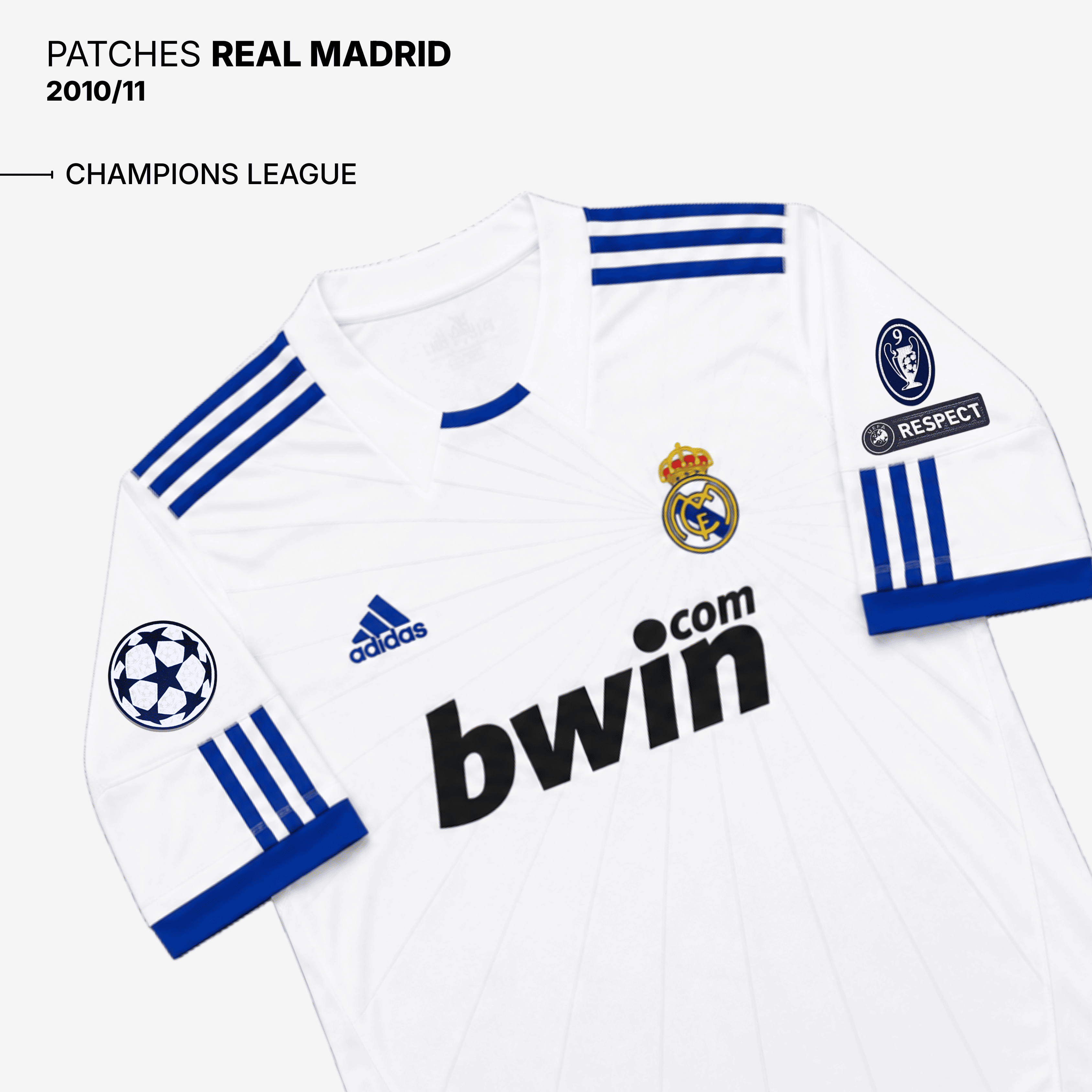 Camisola principal Real Madrid 2010/2011 - Ronaldo 7 - Versão adepto 15
