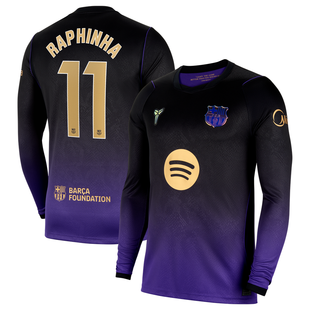 Camisola alternativa Barcelona 26/27 - Raphinha 11 - Manga comprida 1
