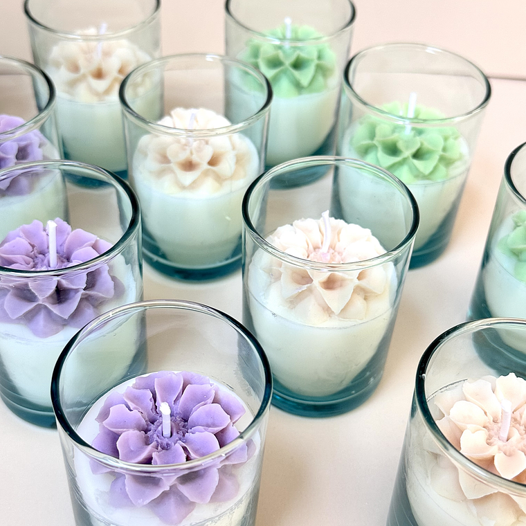 Vela con Flor 2.5 oz 6