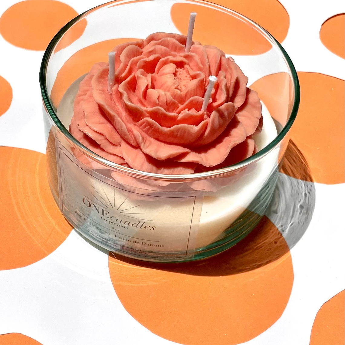 Vela con Flor 9 oz 4