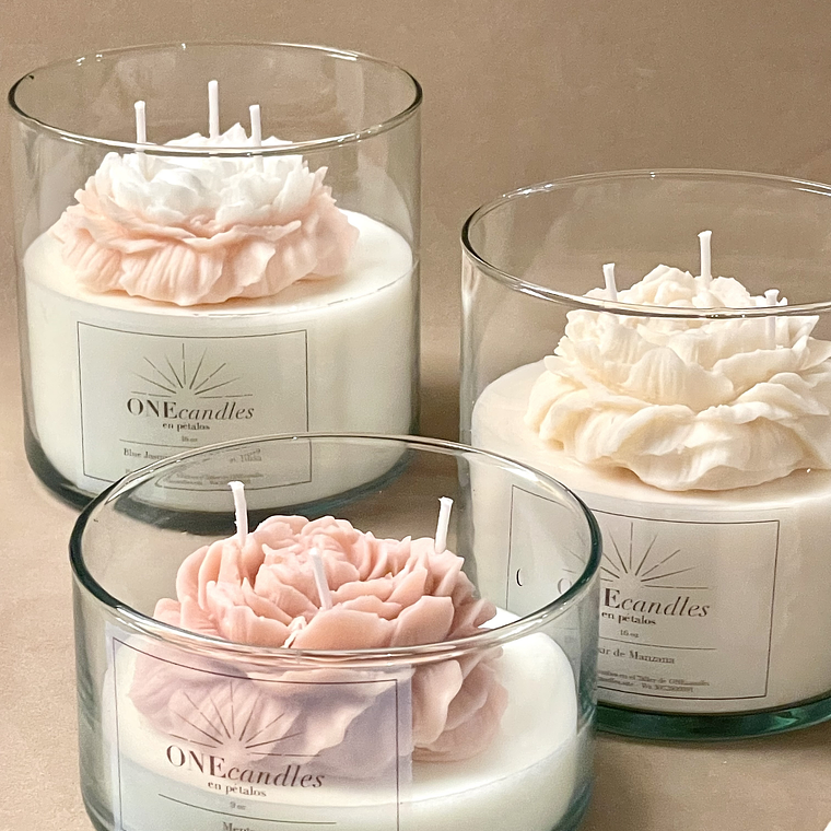 Vela con Flor 9 oz 3