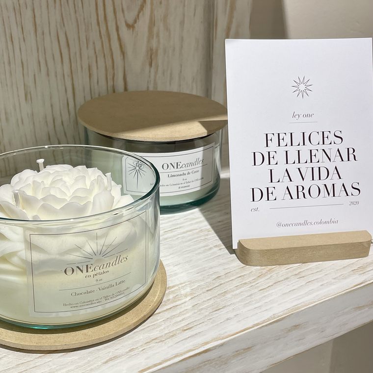 Vela con Flor 9 oz 2