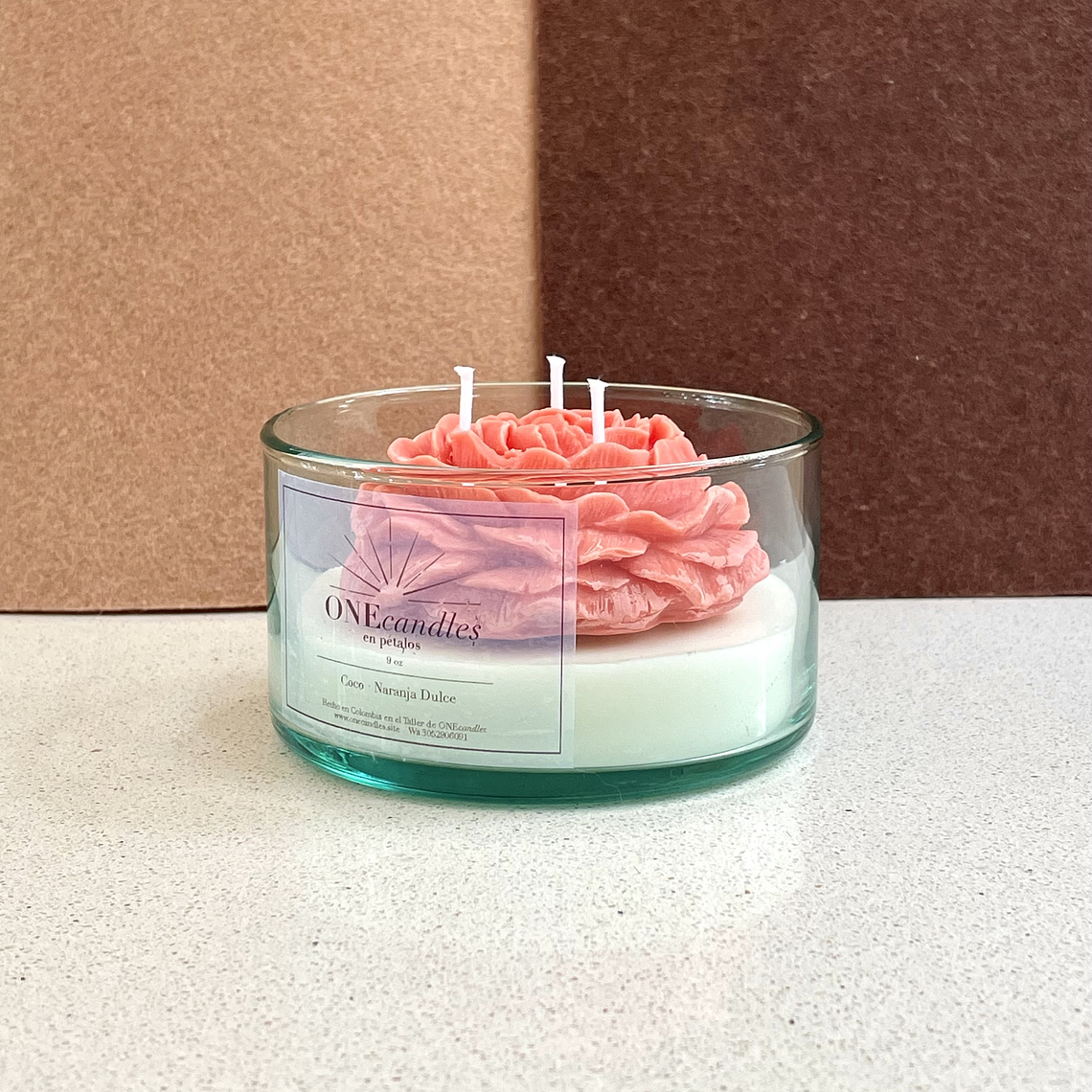 Vela con Flor 9 oz 8