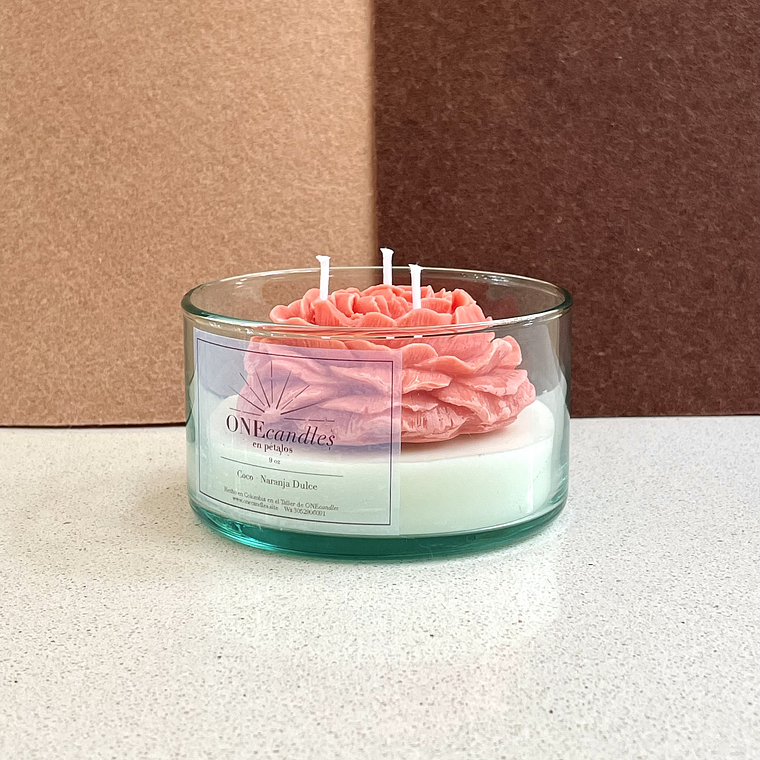 Vela con Flor 9 oz 8