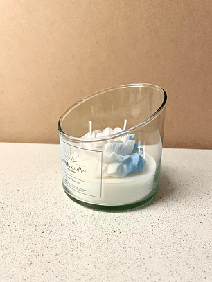 Vela con Flor 9 oz Asimétrica