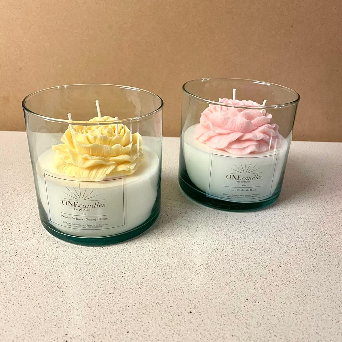 Vela con Flor 16 oz  8