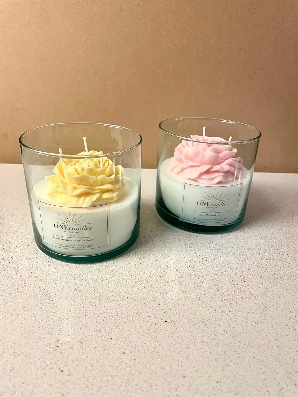 Vela con Flor 16 oz  8