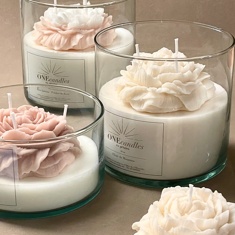 Vela con Flor 16 oz  1
