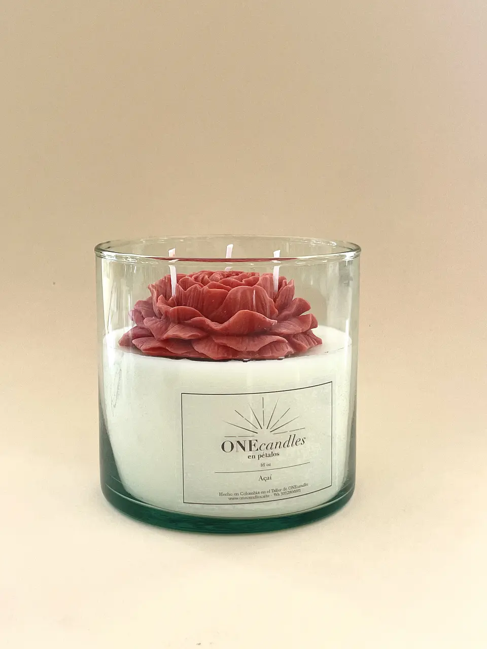 Vela con Flor 16 oz  4